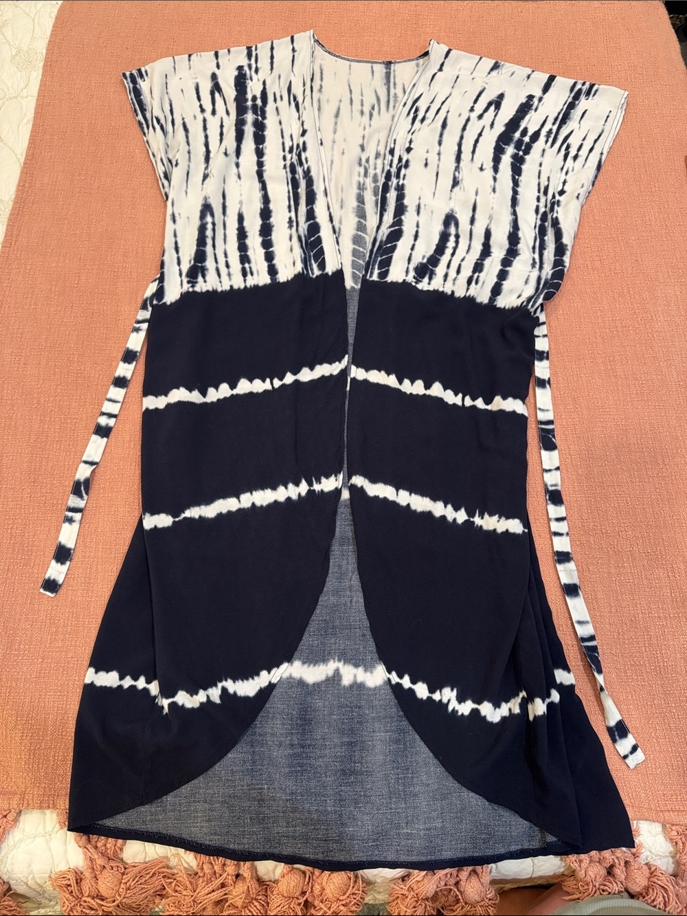 Tie-Dye one size Navy and White Women's Swim Coverup